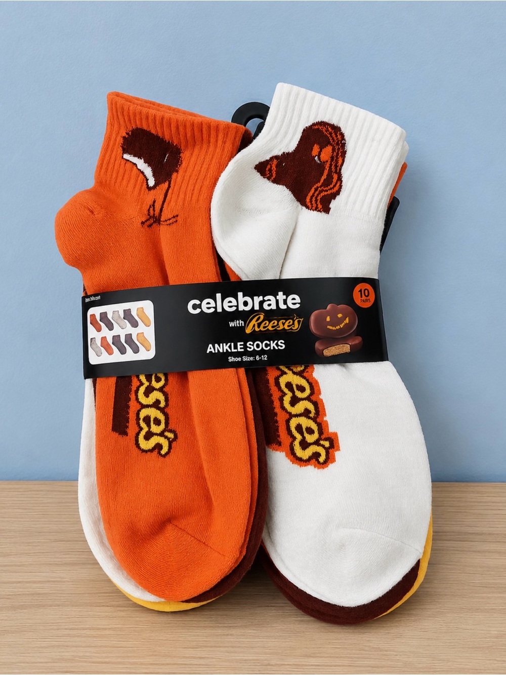Ankle Socks - Orange & White (10 pack)